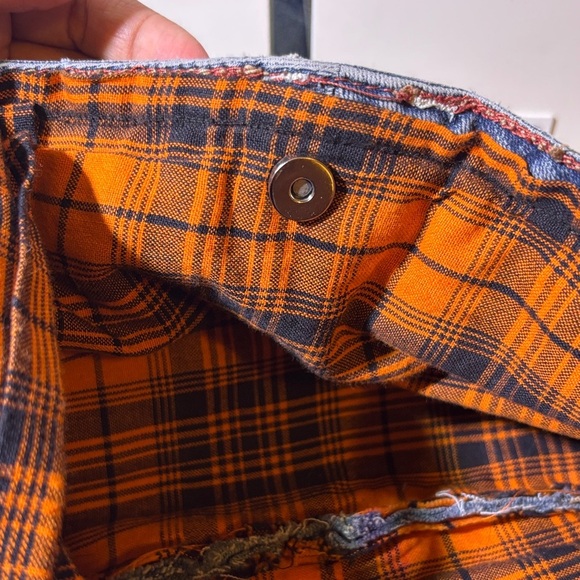 Plaid and Denim Women's Crop Top - Picture 5 of 7
